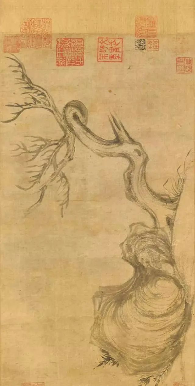 米芾行書題跋蘇軾《枯木怪石圖》