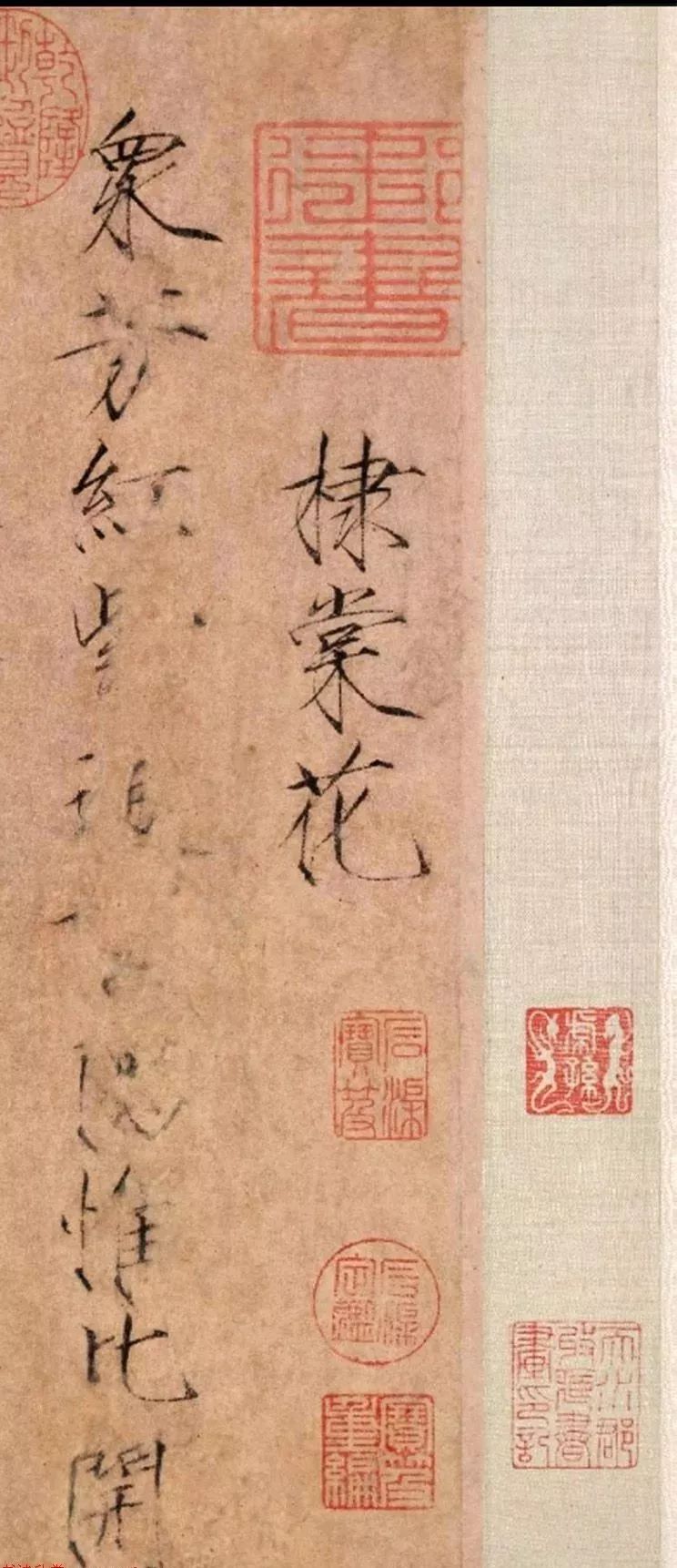 宋徽宗趙佶瘦金書《棣棠花》+《筍石》