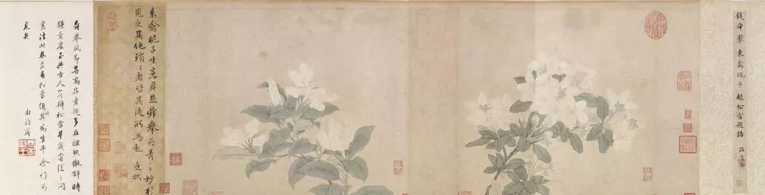 趙孟頫書法題跋《來(lái)禽梔子花》