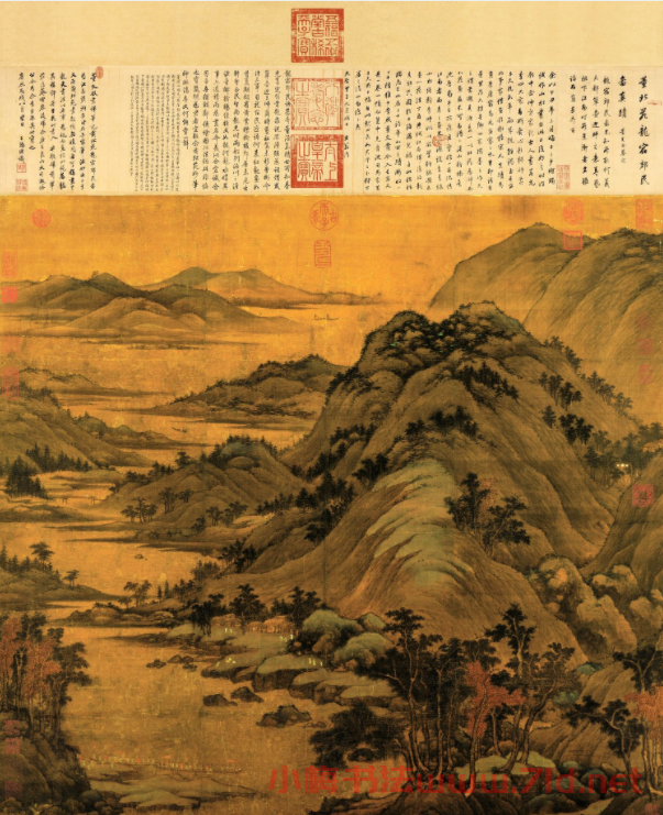 五代時期山水畫大師董源《龍宿郊民圖》 五代時期山水畫大師董源《龍宿郊民圖》
