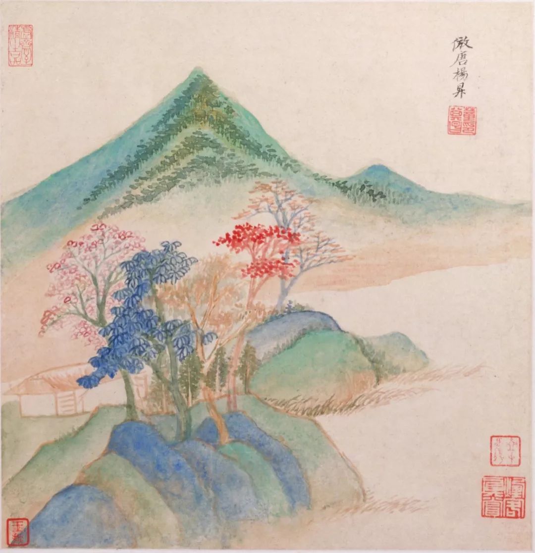 明代董其昌字畫欣賞《仿古山水》冊