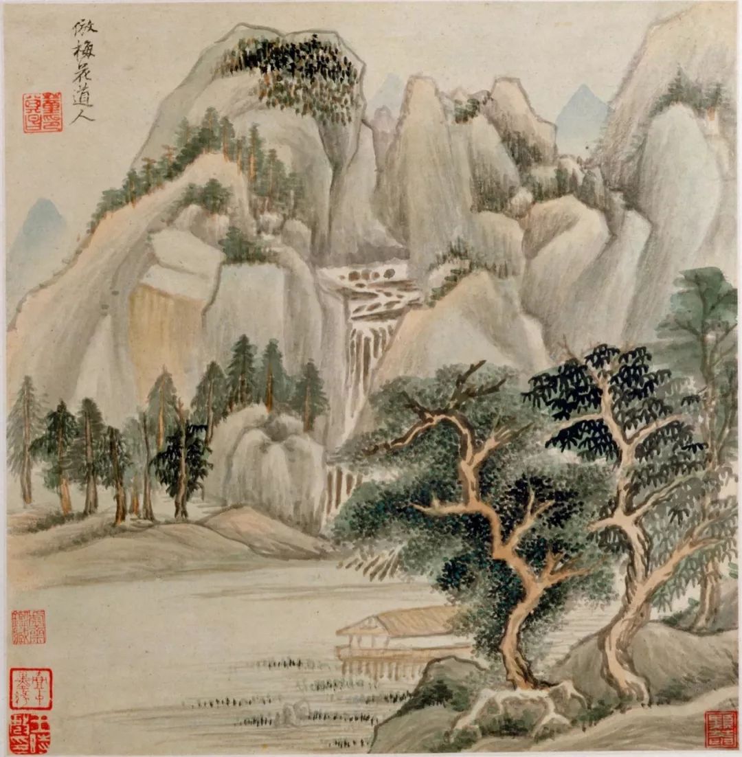 明代董其昌字畫欣賞《仿古山水》冊