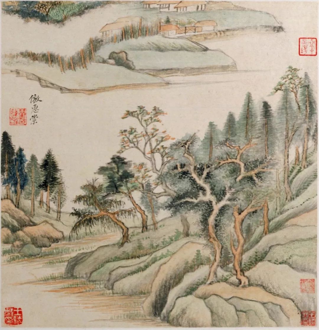明代董其昌字畫欣賞《仿古山水》冊