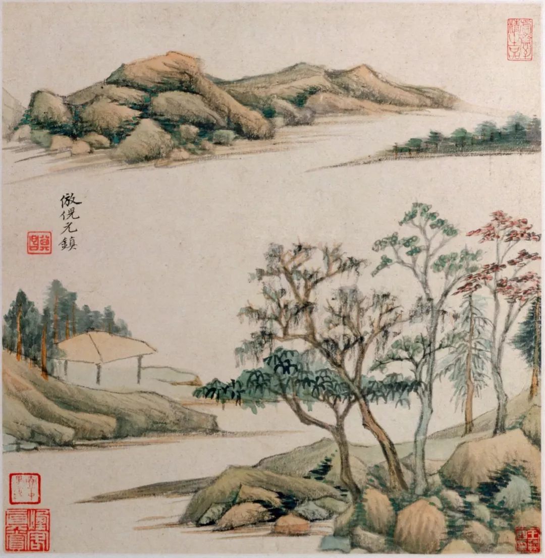 明代董其昌字畫欣賞《仿古山水》冊