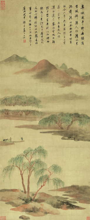 清代查士標書畫：立春日題山水圖