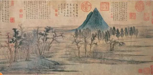 元代趙孟頫書畫欣賞《鵲華秋色圖》卷