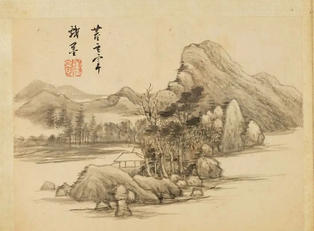 董其昌書畫合璧冊頁《得未曾有》