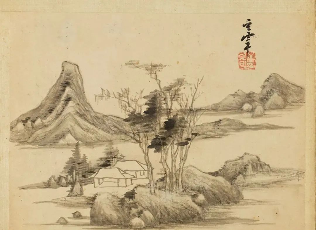 董其昌書畫合璧冊頁《得未曾有》