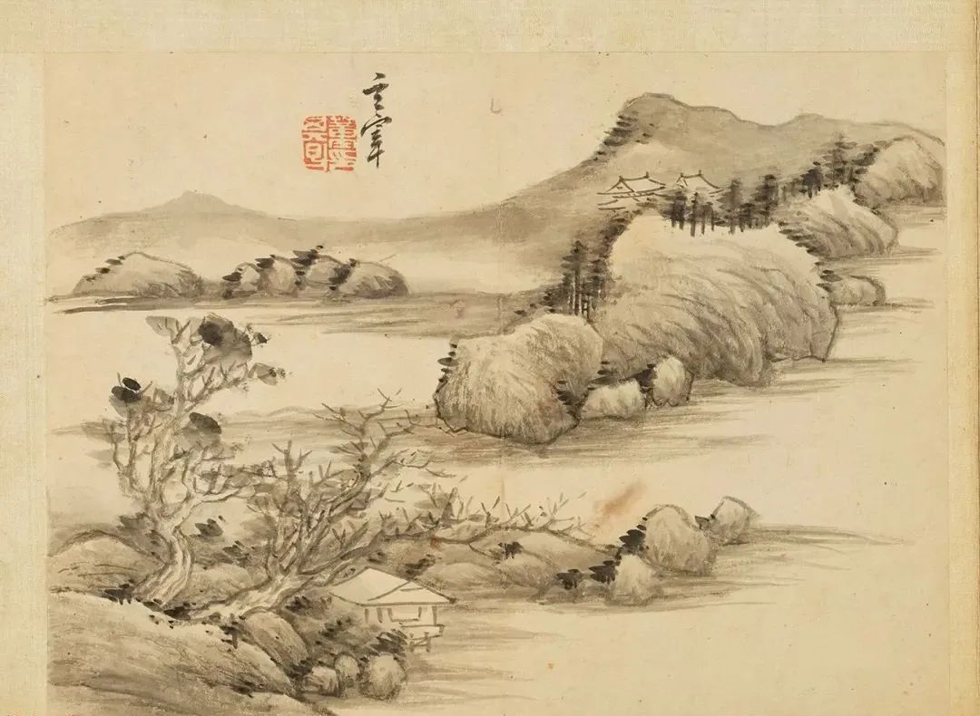 董其昌書畫合璧冊頁《得未曾有》