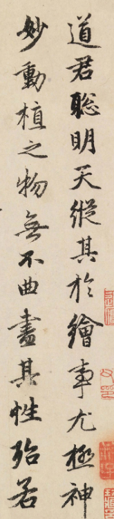趙孟頫行書欣賞《跋趙佶竹禽圖》
