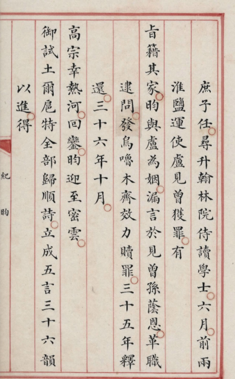 清內(nèi)府朱絲欄寫本《紀(jì)昀列傳》