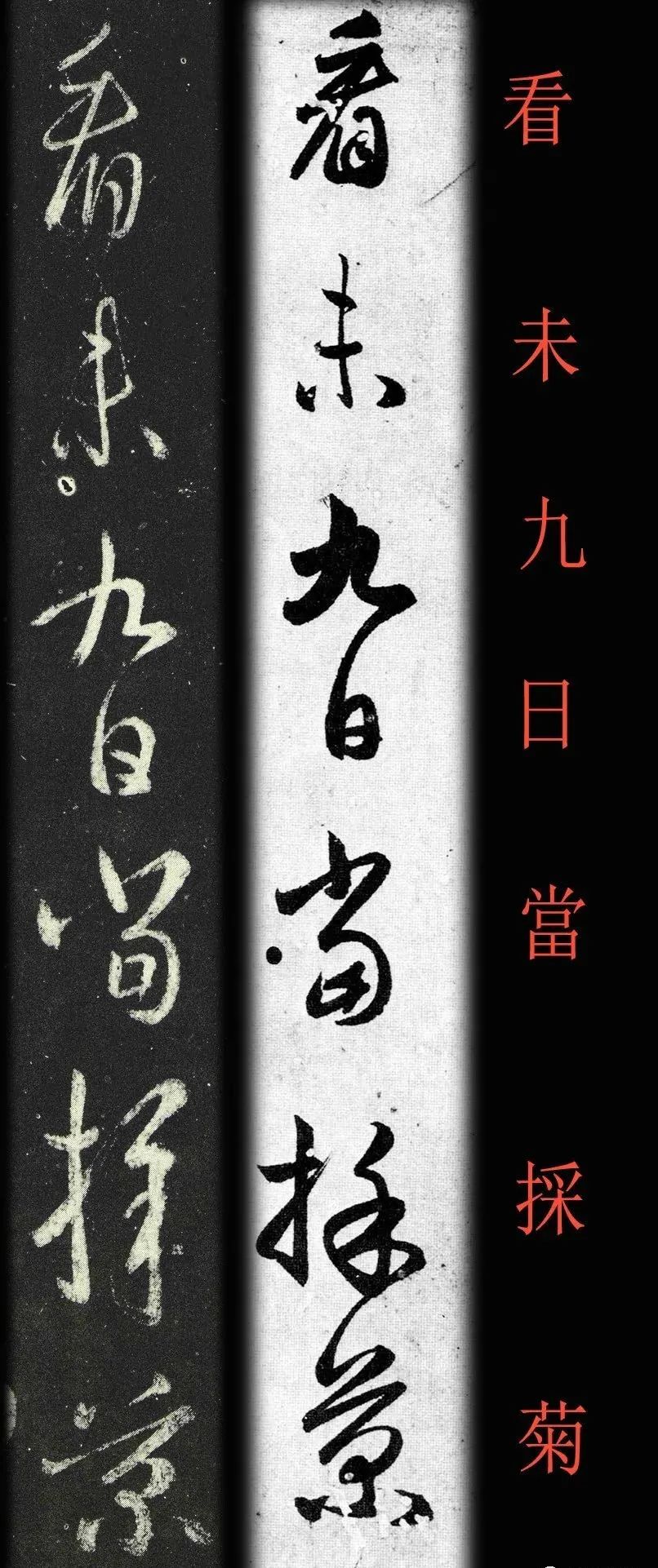 王羲之草書《采菊帖》《太常帖》趙孟頫臨對照