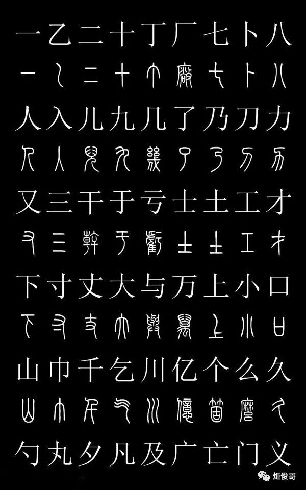 史上最常用的篆體字和漢字對照表（高清收藏版）