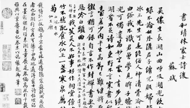 蘇軾行書《書林逋詩后》作品欣賞