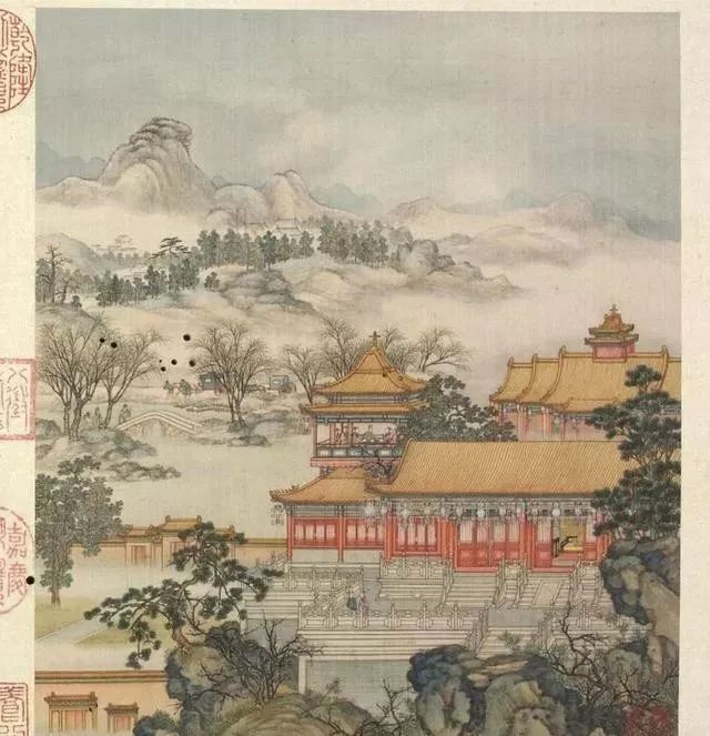 梁詩正書法《山水樓閣圖》字畫冊頁 梁詩正書法《山水樓閣圖》字畫冊頁