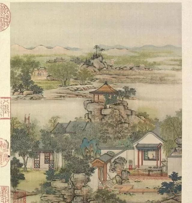 梁詩正書法《山水樓閣圖》字畫冊頁