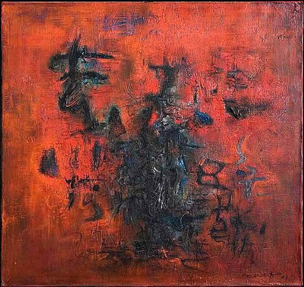 趙無極早期作品欣賞，趙無極抽象油畫早期作品(圖20)