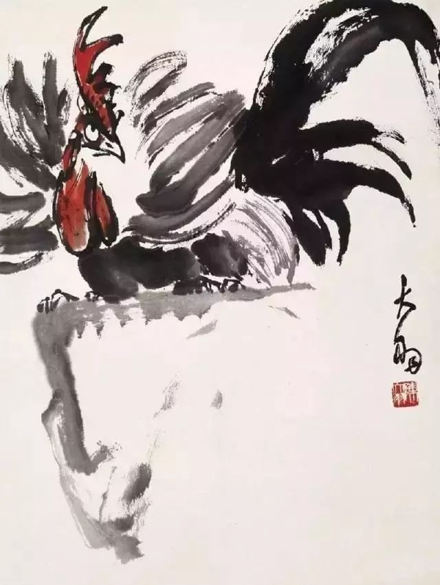 畫雞的著名畫家陳大羽國畫公雞作品欣賞(圖8)