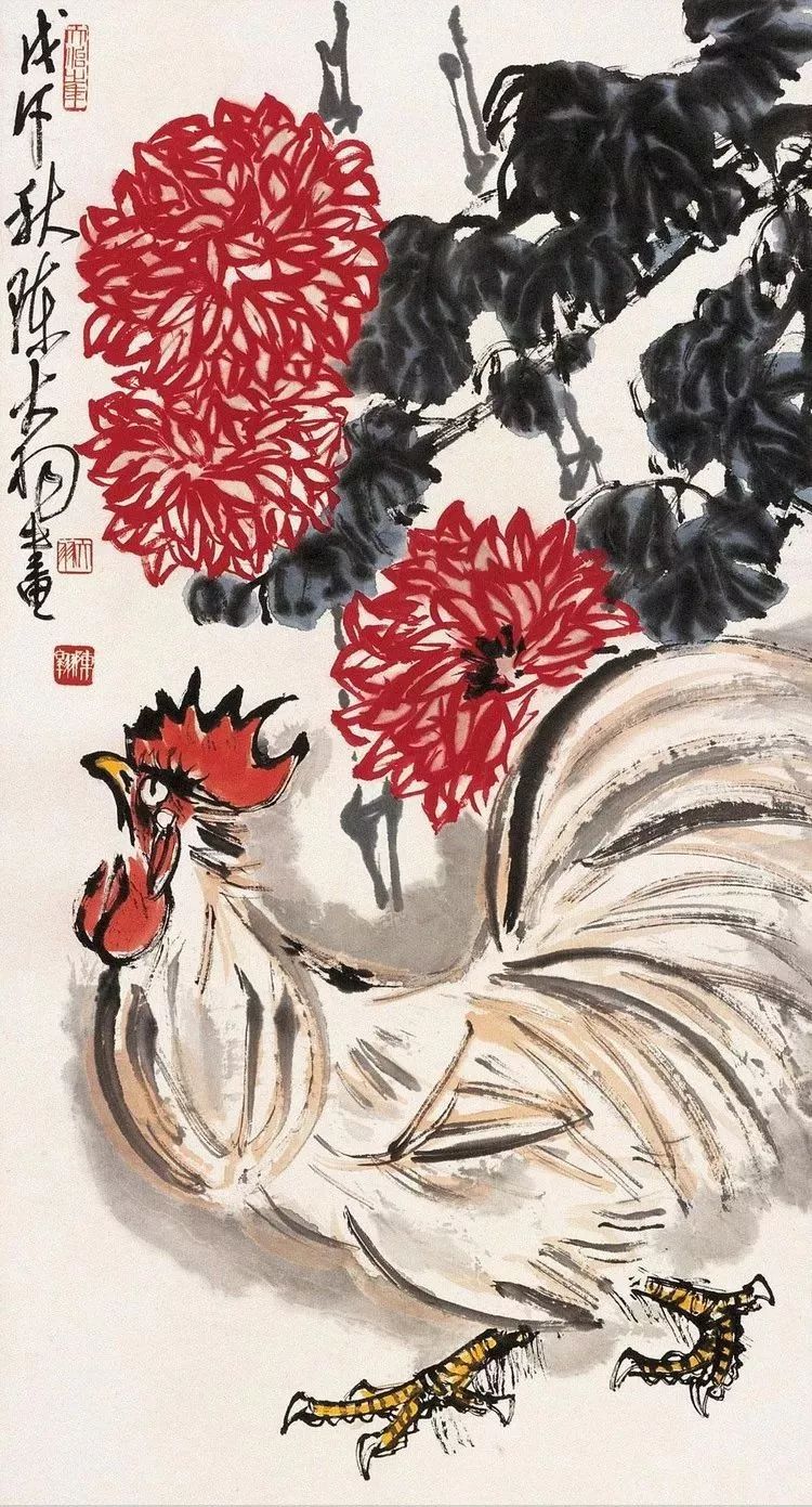 畫雞的著名畫家陳大羽國畫公雞作品欣賞(圖9)