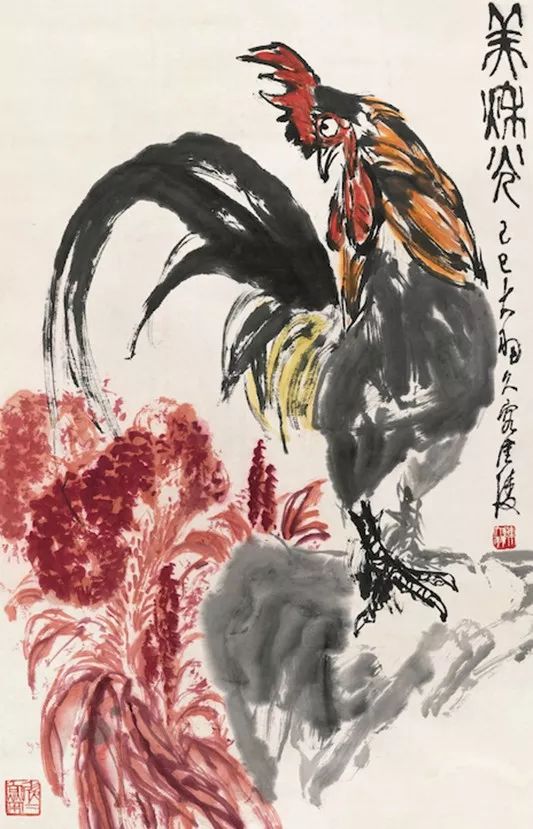 畫雞的著名畫家陳大羽國畫公雞作品欣賞(圖13)