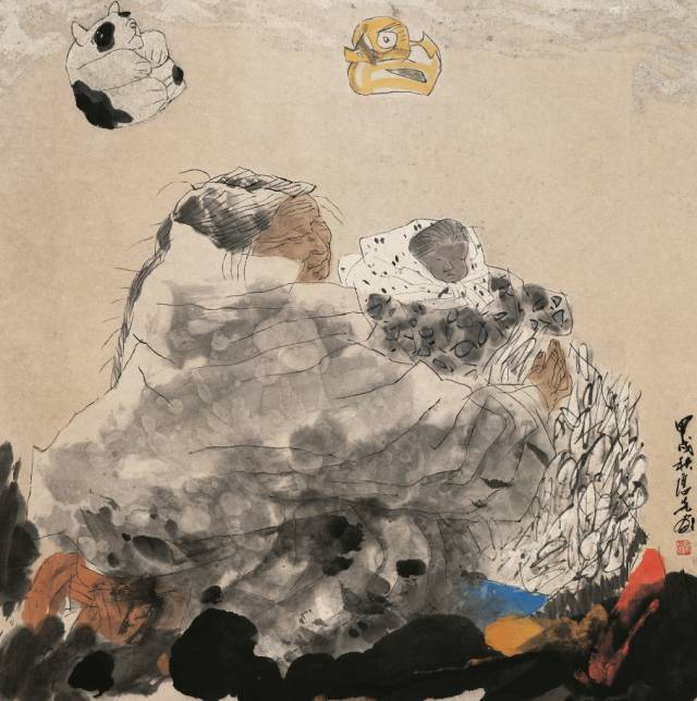 方增先國畫作品欣賞，方增先國畫人物精品(圖4)