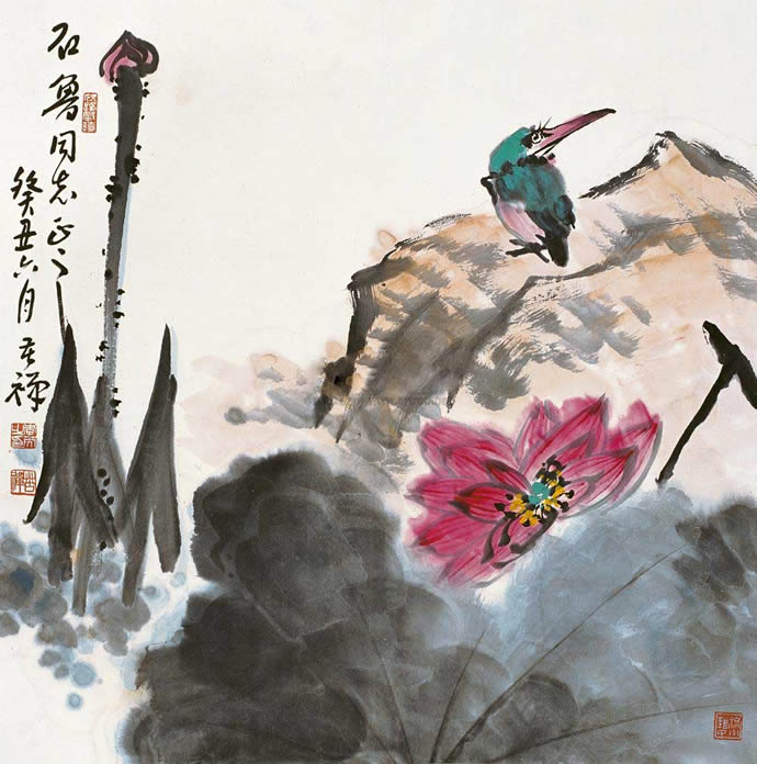 李苦禪國畫荷花作品圖片欣賞,李苦禪精品荷花圖