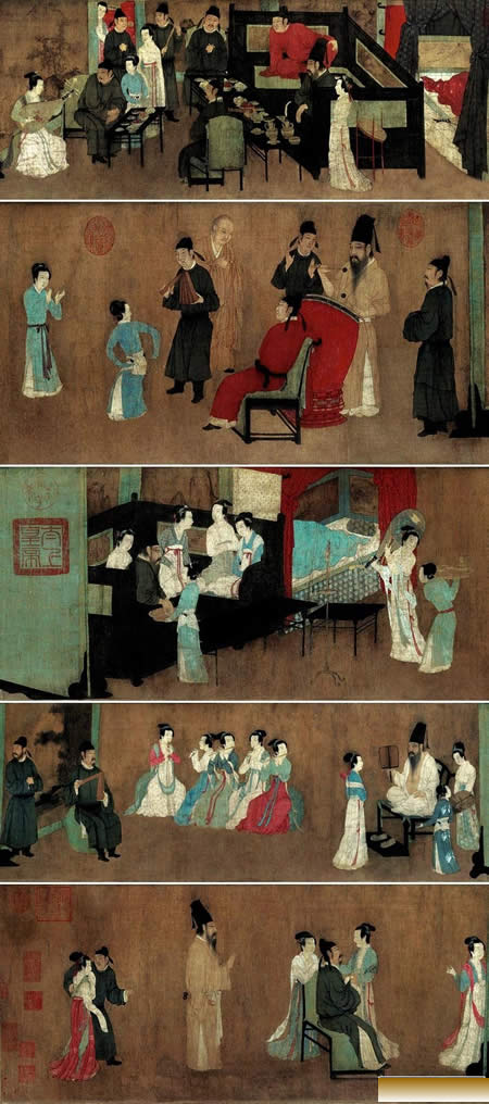著名古代人物畫《韓熙載夜宴圖》欣賞 著名古代人物畫《韓熙載夜宴圖》欣賞