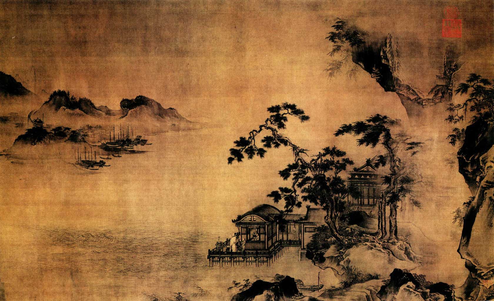 王諤作品《江閣遠(yuǎn)眺圖》欣賞 王諤作品《江閣遠(yuǎn)眺圖》欣賞