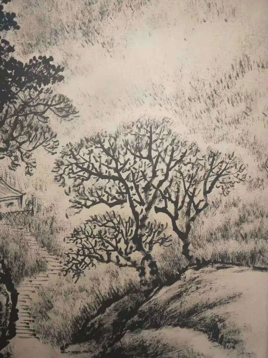 張仃焦墨山水《雪山泉有聲》晚年逸品佳作