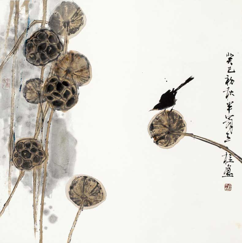秦天柱花鳥畫作品欣賞