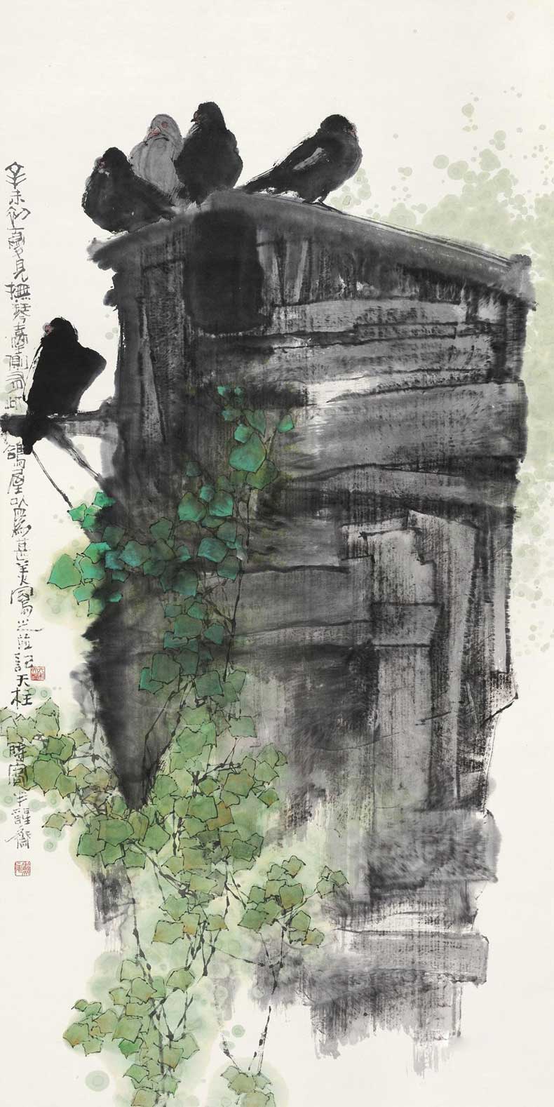 秦天柱花鳥畫作品欣賞