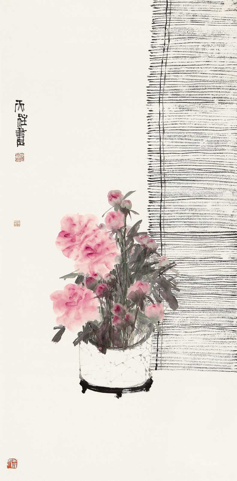 秦天柱花鳥畫作品欣賞