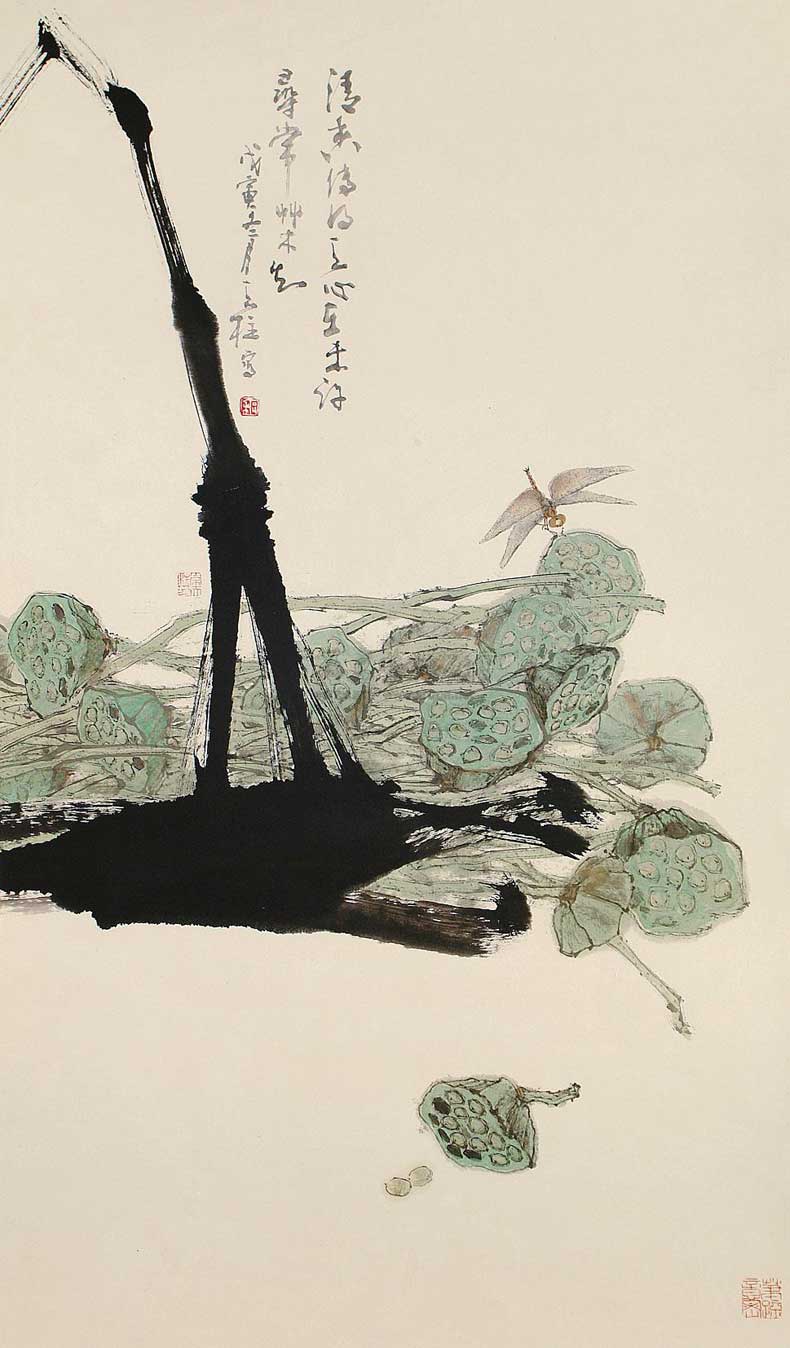 秦天柱花鳥畫作品欣賞