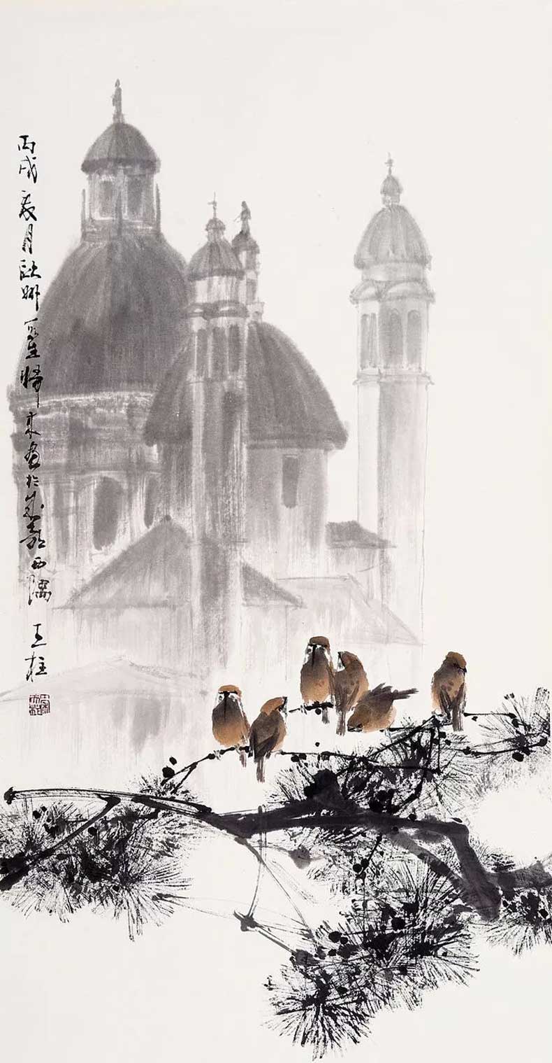 秦天柱花鳥畫作品欣賞
