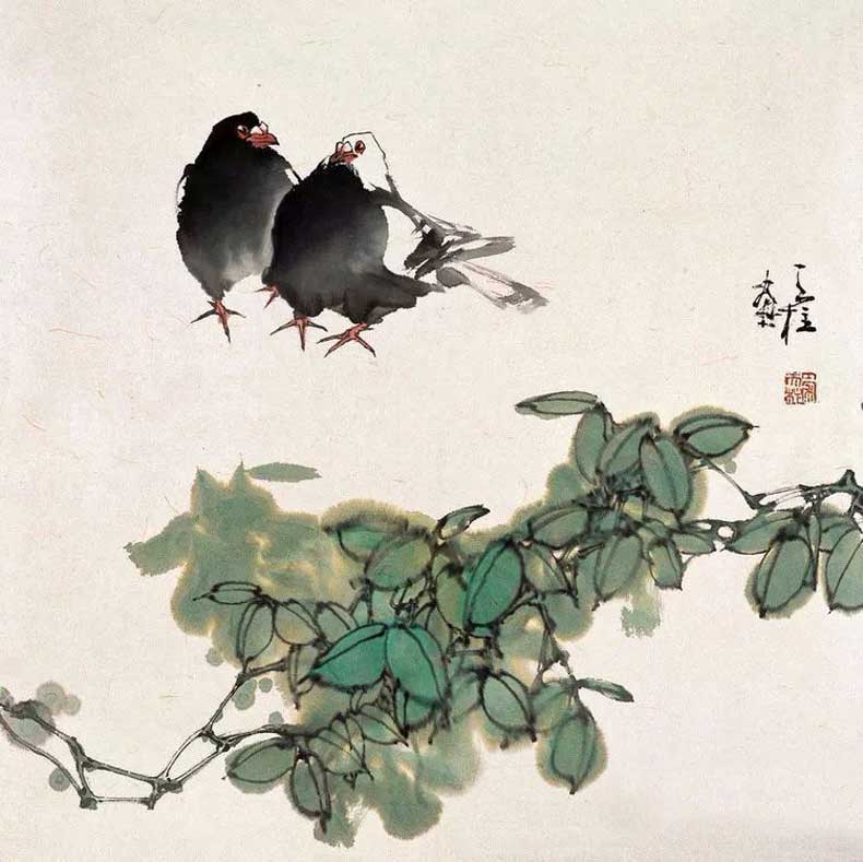 秦天柱花鳥畫作品欣賞