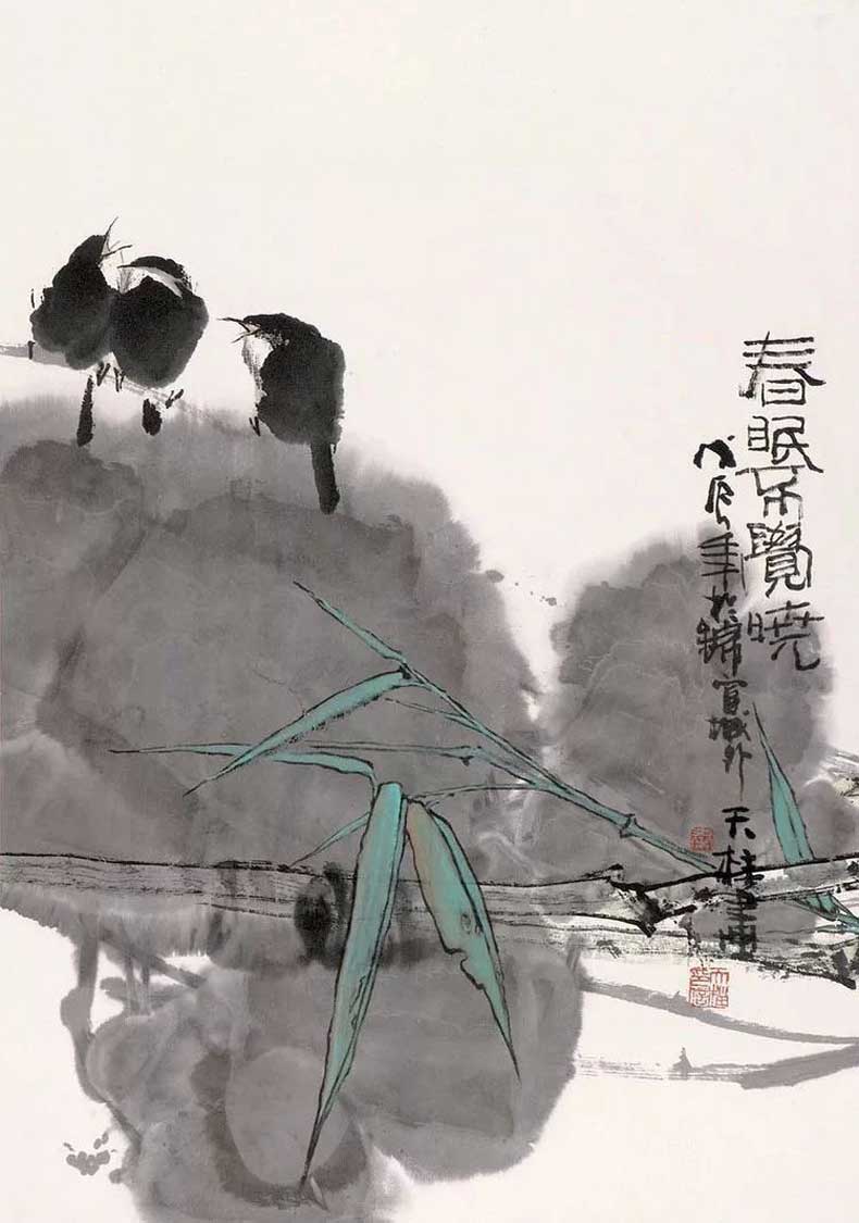 秦天柱花鳥畫作品欣賞