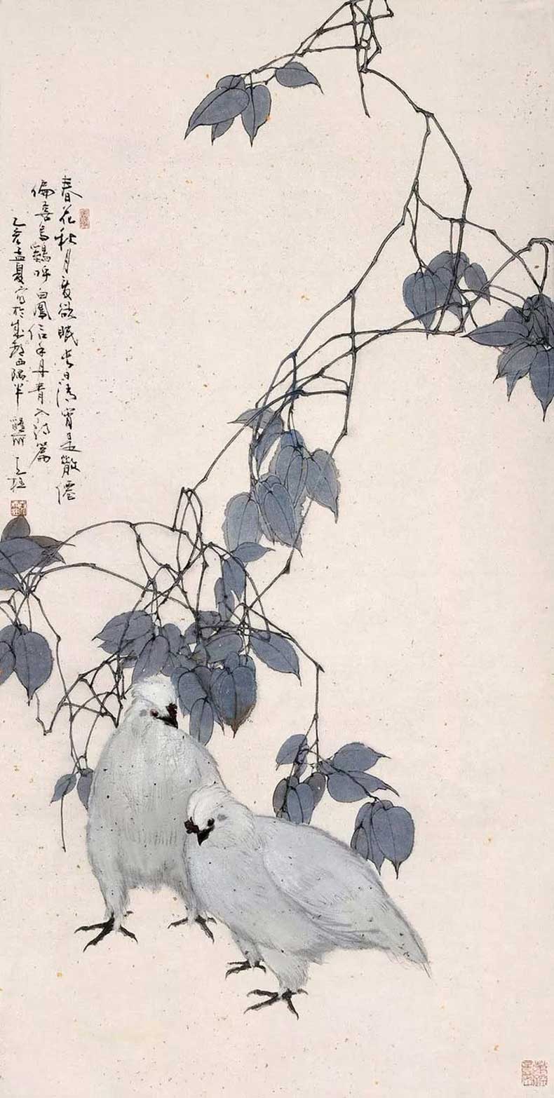 秦天柱花鳥畫作品欣賞