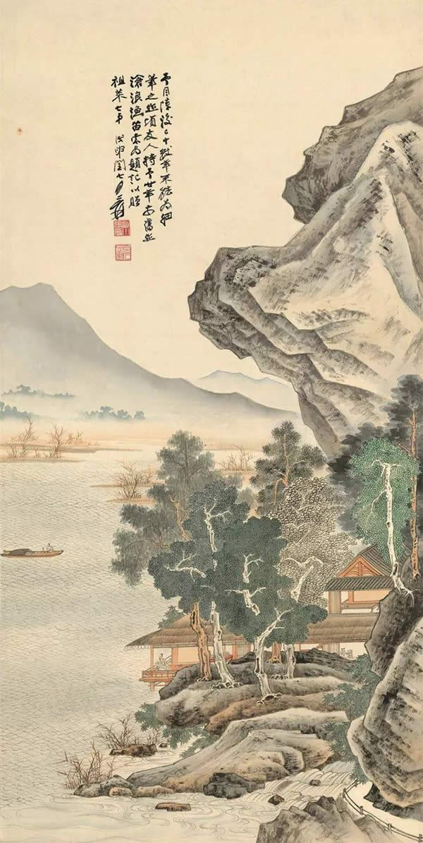 張大千 滄浪漁笛圖