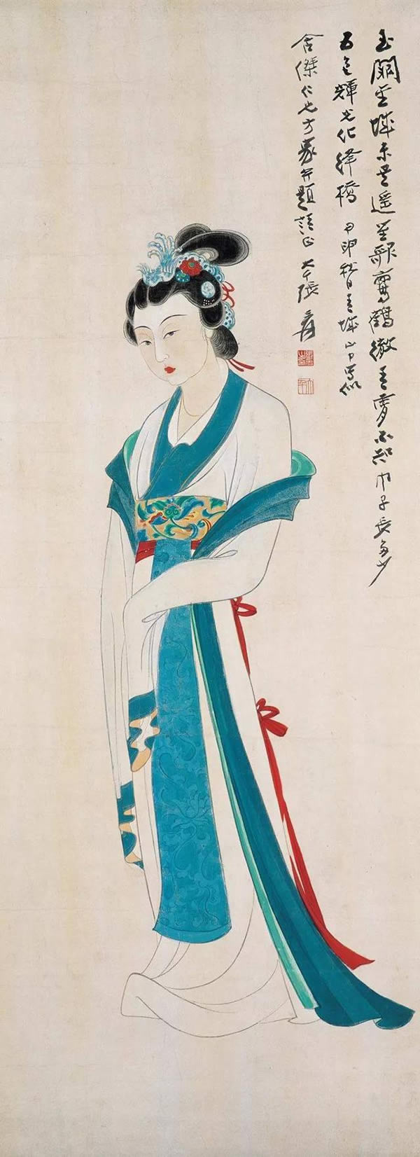 張大千 仕女圖