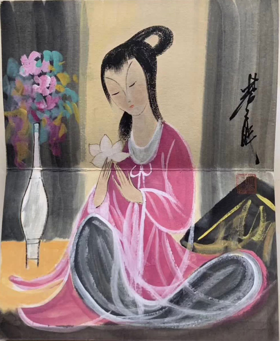 林風眠冊頁《八美圖》仕女畫集大成之作