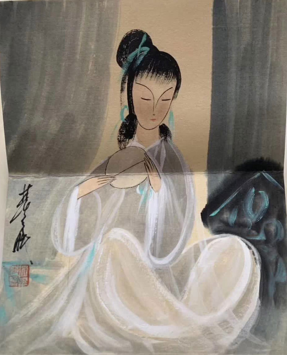 林風眠冊頁《八美圖》仕女畫集大成之作