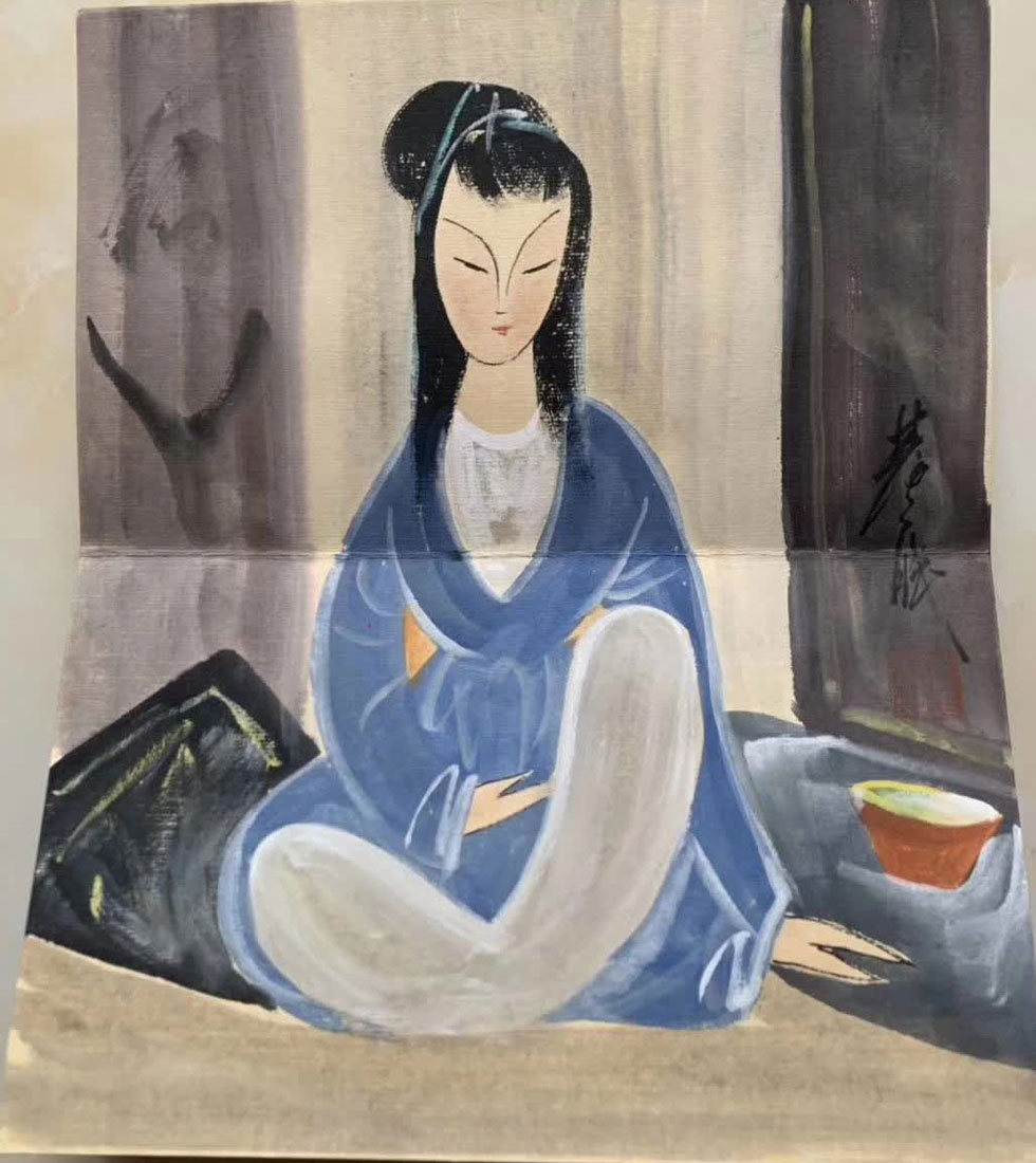 林風眠冊頁《八美圖》仕女畫集大成之作