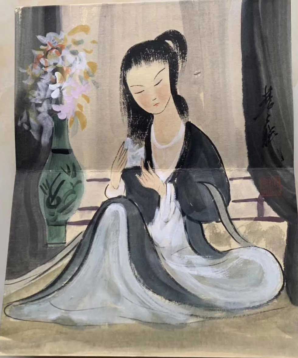 林風眠冊頁《八美圖》仕女畫集大成之作