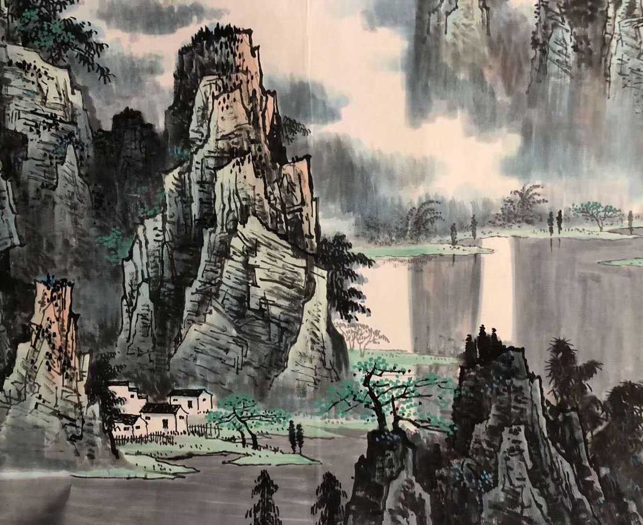 白雪石代表作《漓江山水》丈六顛峰巨作