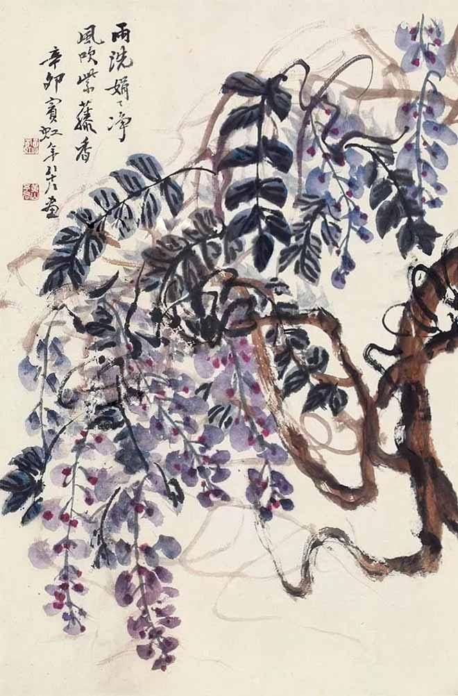 名家筆下的紫藤花,燦若云霞,紫氣東來