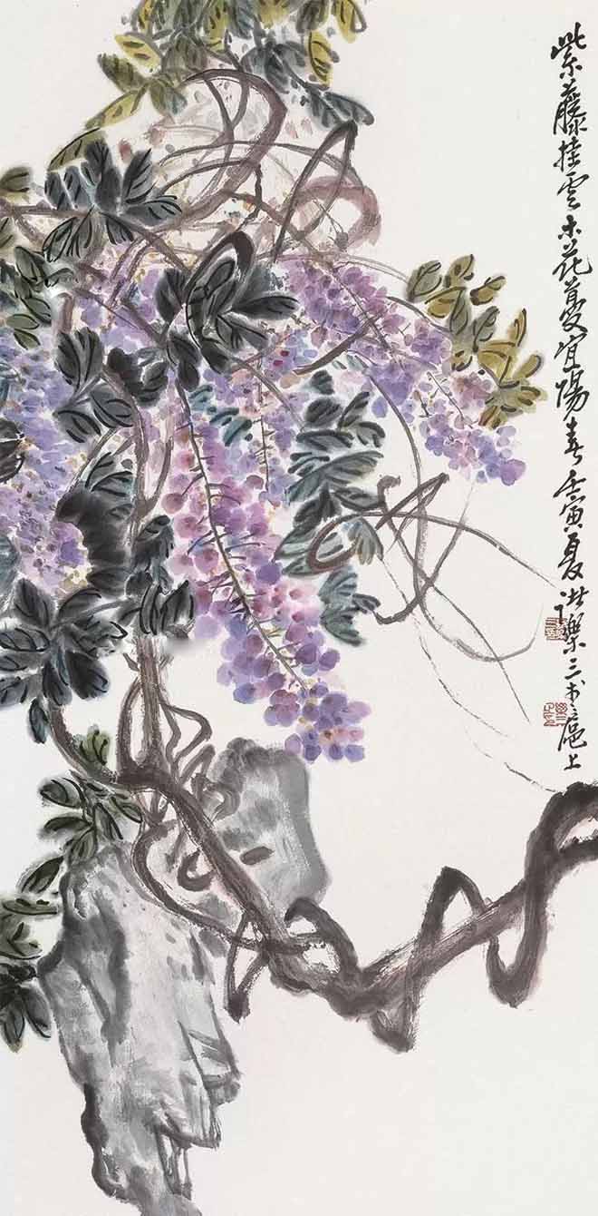 名家筆下的紫藤花,燦若云霞,紫氣東來