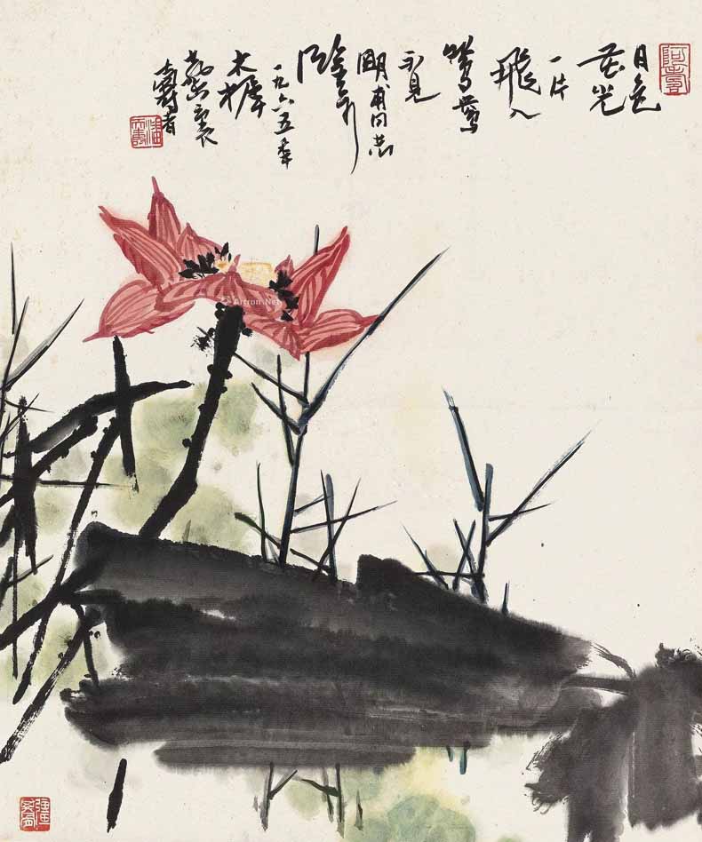 2018年潘天壽作品市場價格,值多少錢一平尺?