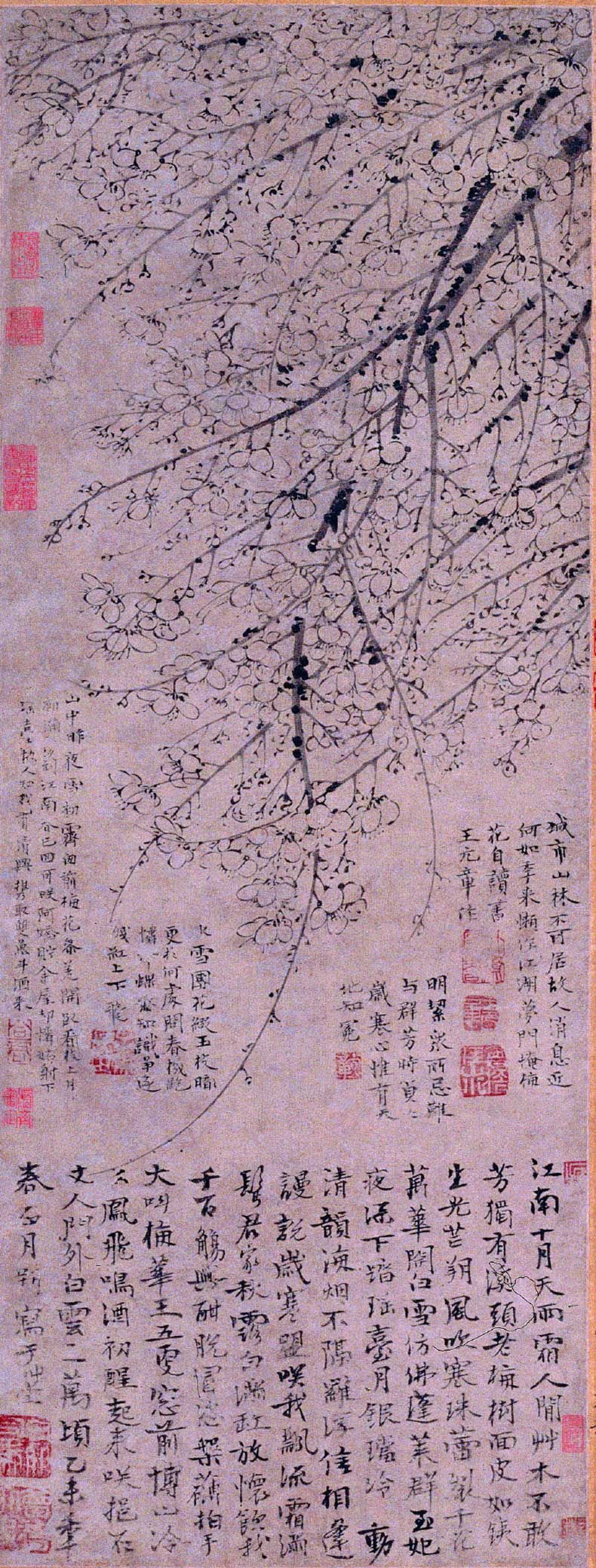 王冕 墨梅圖 67.7x25.9cm 上海博物館藏 王冕 墨梅圖 67.7x25.9cm 上海博物館藏