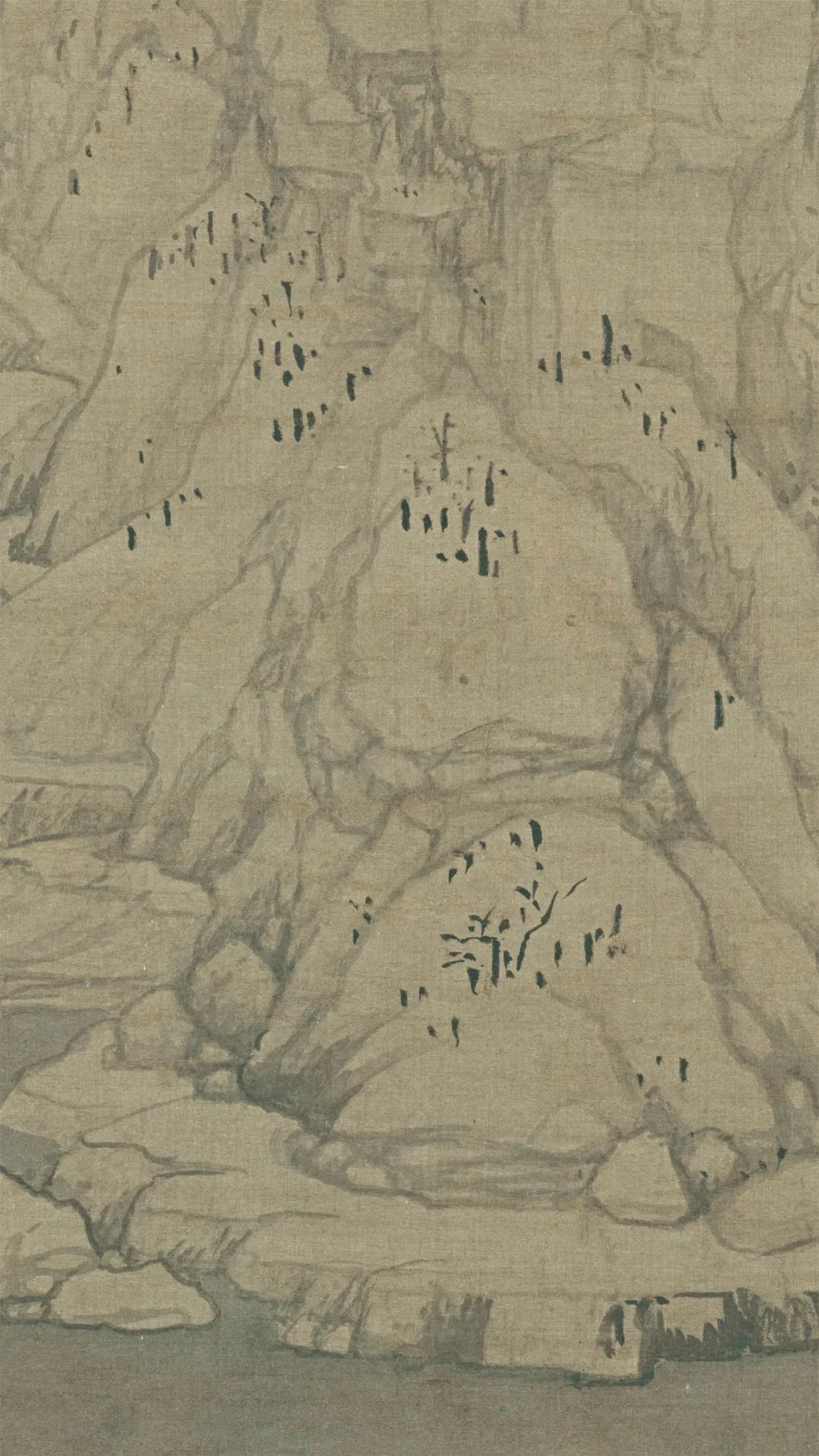 元代畫家黃公望的山水畫《九峰雪霽圖》欣賞