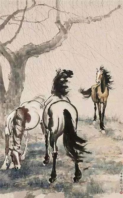 徐悲鴻《駿馬圖》作品欣賞